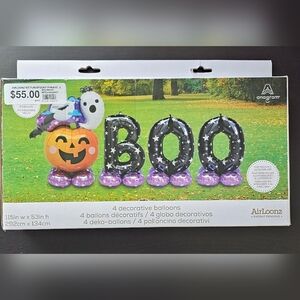 AirLoonz Halloween Pumpkin BOO Decorative Balloon Set - Black & Purple